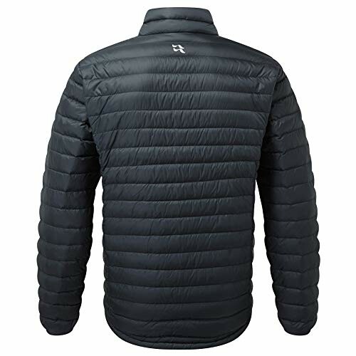 Back view of a black puffer jacket.